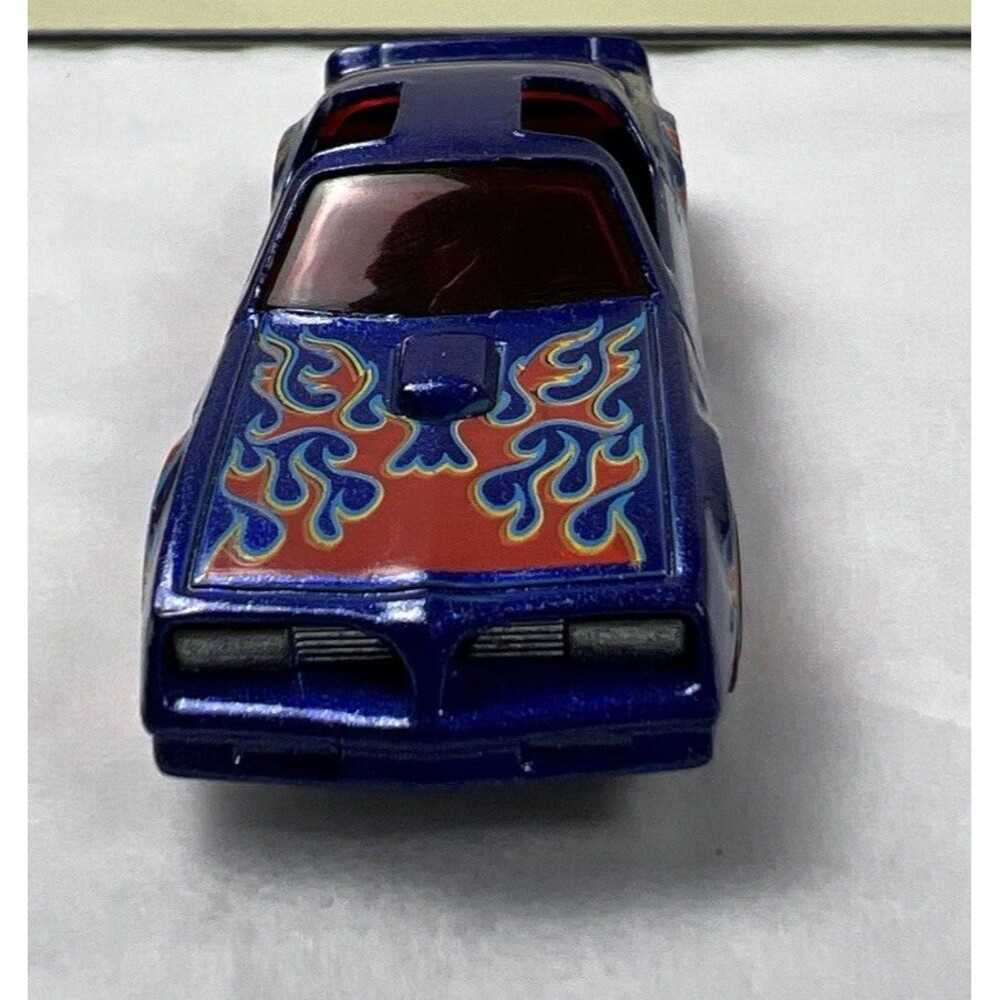 Hot Wheels Pontiac Firebird 1977 Blue With Flames T Tops Red Rims Vintage Car - Picture 2 of 7